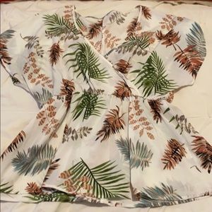 Blouse with palm print